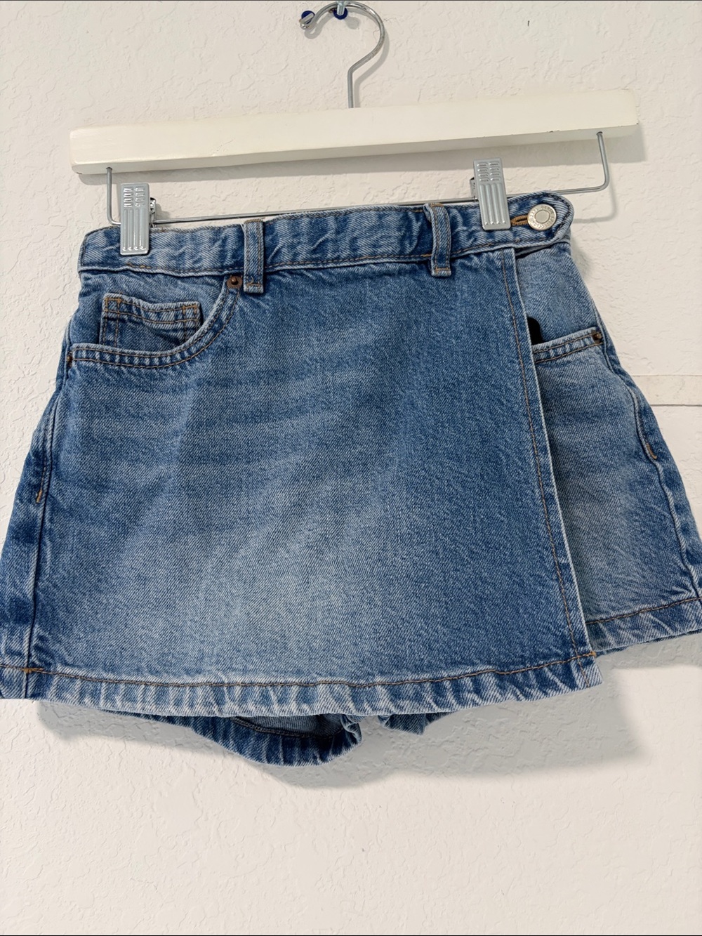 Zara Light Blue Denim Skort Shorts